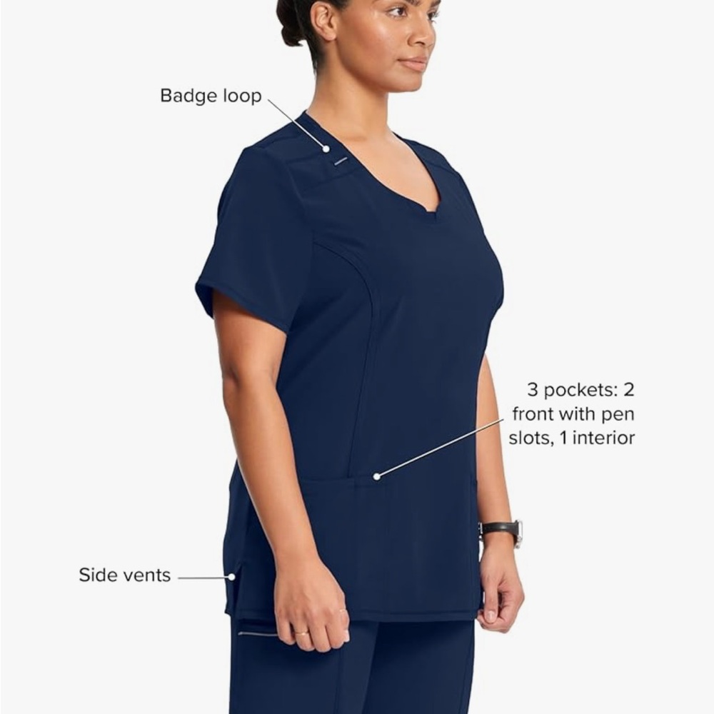 (2) Cherokee Infinity Scrub Tops Small - Picture 3 of 12